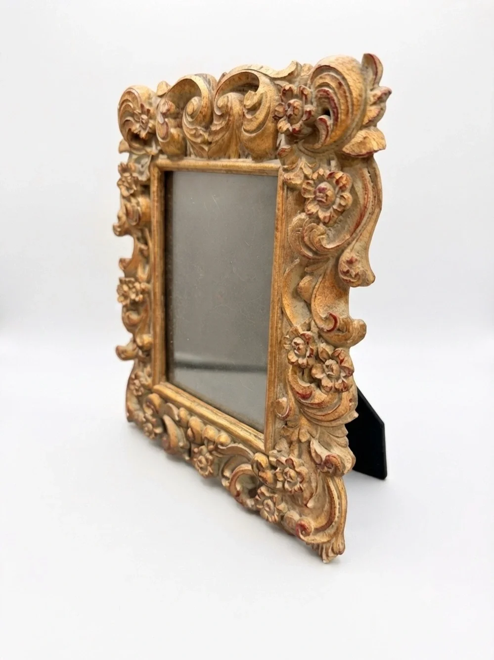 Gilded Gold Floral Carved Tabletop Picture Frame 5x7 Vintage Style